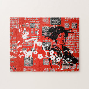 Vintage Asian Collage Jigsaw Puzzle