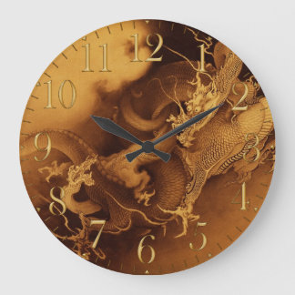Vintage Asian Dragon Fantasy Art Clock