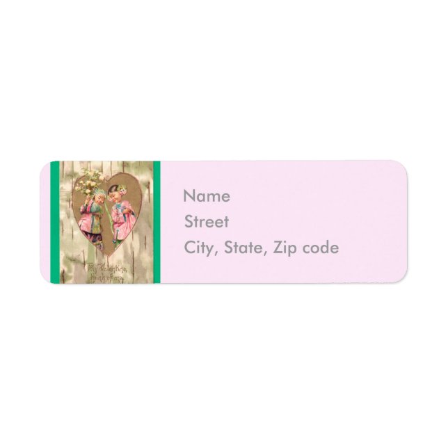 Vintage Asian Girls Valentine Postcard (Front)