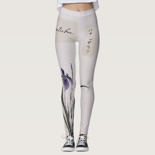 Vintage Asian Iris Flowers All Over Print Leggings