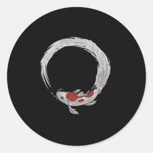 Vintage Asian Japanese Koi Carp, Nishikigoi, Koi F Classic Round Sticker