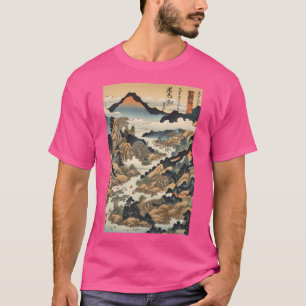 Vintage Asian Mountains In Japanese Ukiyo-E Style T-Shirt