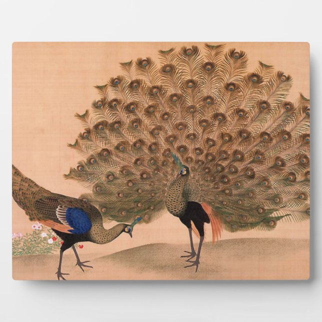 Vintage Asian Peacocks Plaque (Front)