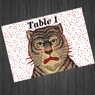 Vintage Asian Striped Fierce Tiger Table Number