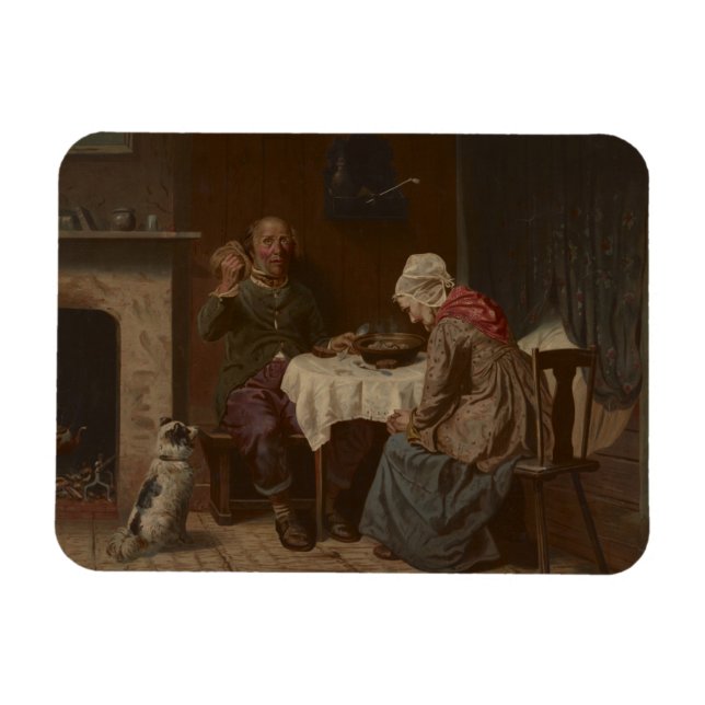 Vintage Asking a Blessing Lithograph Magnet (Horizontal)