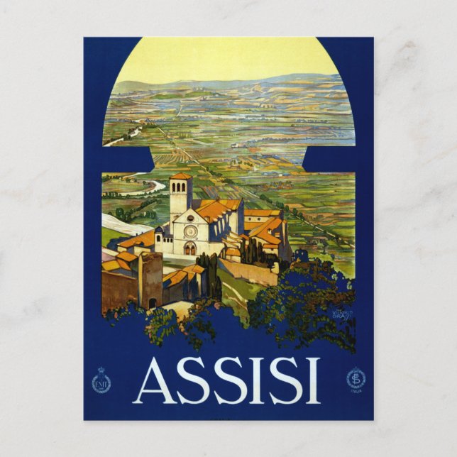 Vintage Assisi Italy Travel Postcard (Front)