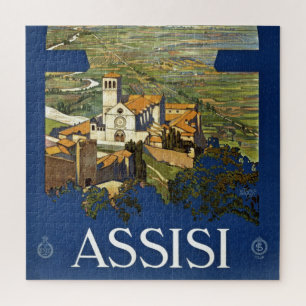 Vintage Assisi Italy Travel Tourism Advertisement Jigsaw Puzzle