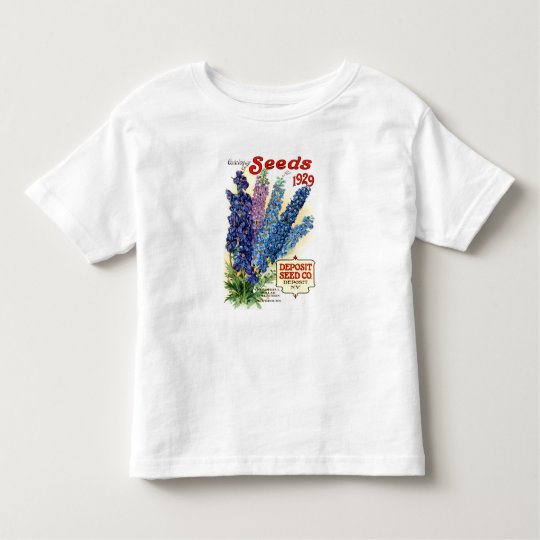 Vintage Assorted Delphiniums Seed Packet Toddler T-Shirt