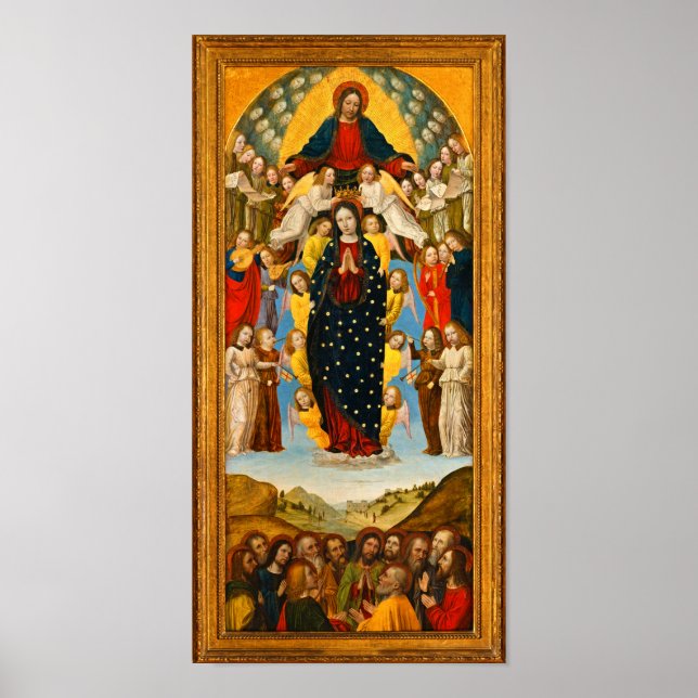 Vintage Assumption of the Virgin with Angels Poster (Front)