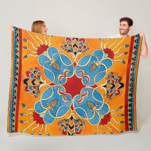 Vintage Assyrian Ornament Fleece Blanket