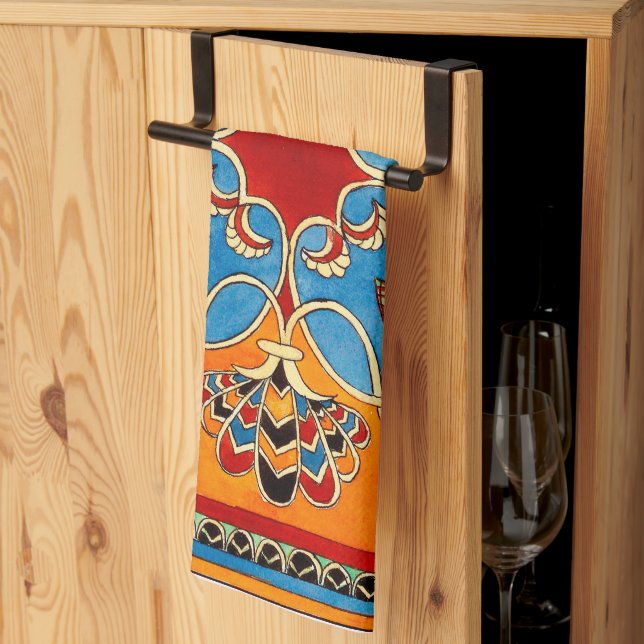 Vintage Assyrian Ornament Tea Towel (Thirds Fold)