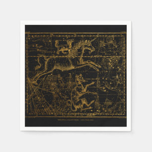 Vintage Astrological Unicorn Napkin