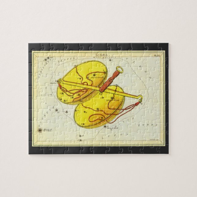 Vintage Astrology Libra Scale Constellation Zodiac Jigsaw Puzzle (Horizontal)