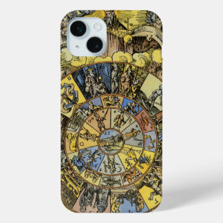 Vintage Astrology, Renaissance Zodiac Wheel, 1555 iPhone 15 Mini Case