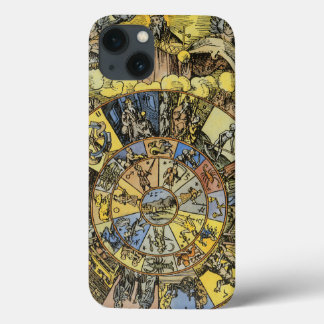 Vintage Astrology, Renaissance Zodiac Wheel, 1555 iPhone 13 Case