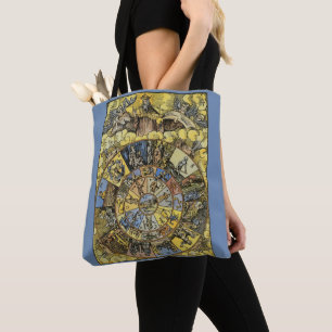 Vintage Astrology, Renaissance Zodiac Wheel, 1555 Tote Bag