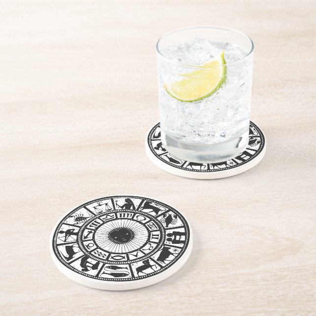 Vintage Astrology Zodiac Wheel Coaster (Side)
