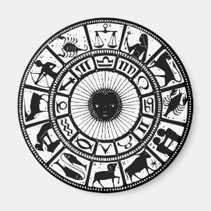 Vintage Astrology Zodiac Wheel Magnet