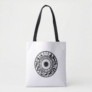 Vintage Astrology Zodiac Wheel Tote Bag