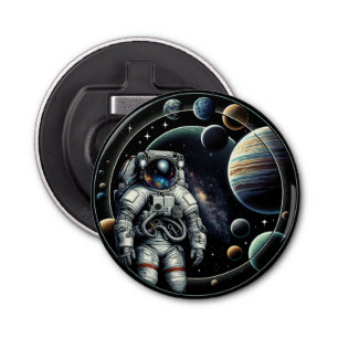 Vintage Astronaut and Planets Bottle Opener