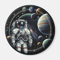 Vintage Astronaut and Planets