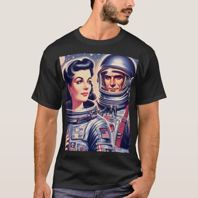 Vintage Astronaut Illustration T-Shirt (Front)
