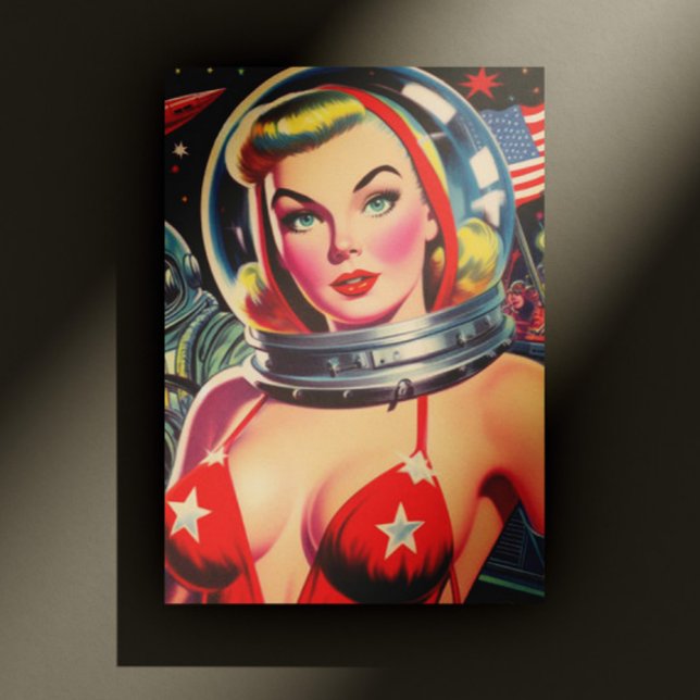 Vintage Astronaut Pin-up Postcard (Creator Uploaded)