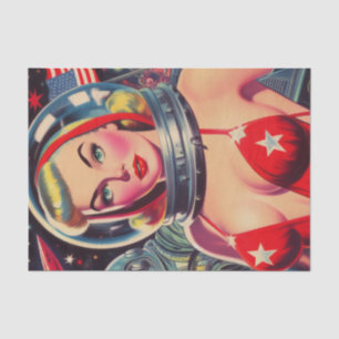 Vintage Astronaut Pin-up Tissue Paper