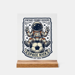 Vintage Astronaut Soccer Peace Sign Shirt Design_1