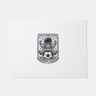 Vintage Astronaut Soccer Peace Sign Shirt Design_1 Doormat