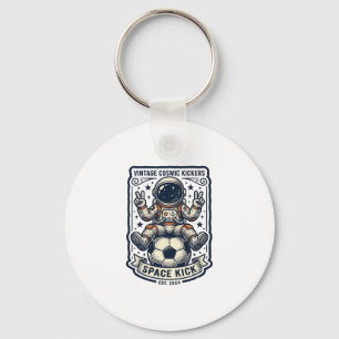 Vintage Astronaut Soccer Peace Sign Shirt Design_1 Key Ring