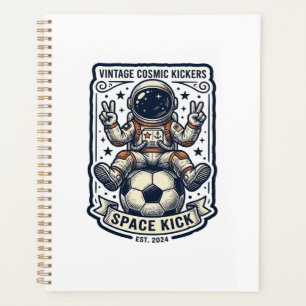 Vintage Astronaut Soccer Peace Sign Shirt Design_1 Planner