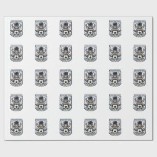 Vintage Astronaut Soccer Peace Sign Shirt Design_1 Wrapping Paper