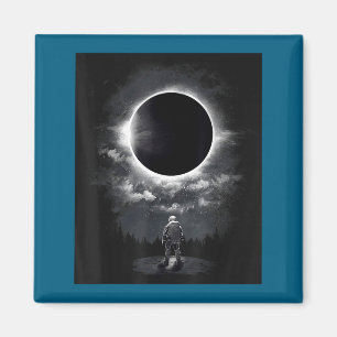 Vintage Astronaut Space Eclipse Science Magnet