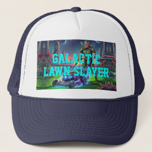 Vintage Astronaut Space Mower Galactic Lawn Slayer Trucker Hat