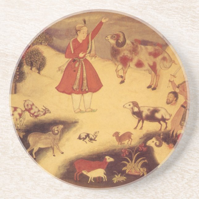Vintage Astronomy, Antique Asian Celestial Art Coaster (Front)