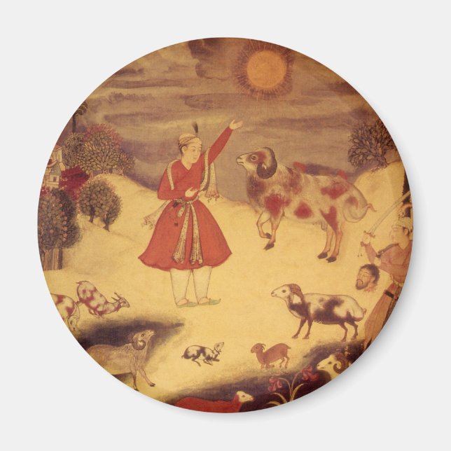 Vintage Astronomy, Antique Asian Celestial Art Magnet (Front)