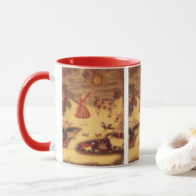 Vintage Astronomy, Antique Asian Celestial Art Mug (With Donut)
