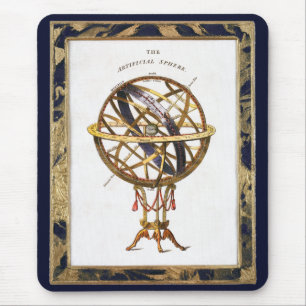 Vintage Astronomy, Artificial or Armillary Sphere Mouse Mat