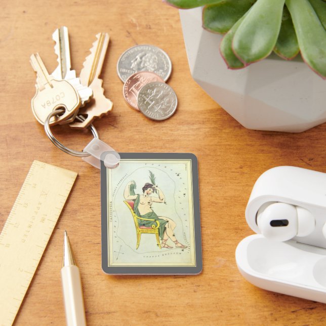 Vintage Astronomy, Cassiopeia Constellation Stars Key Ring (Desk)
