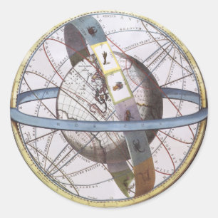 Vintage Astronomy, Celestial by Andreas Cellarius Classic Round Sticker