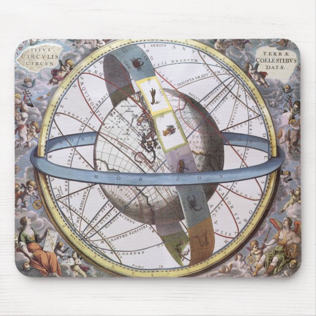 Vintage Astronomy, Celestial by Andreas Cellarius Mouse Mat (Front)