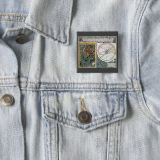Vintage Astronomy Celestial by Matthaeus Seutter 15 Cm Square Badge