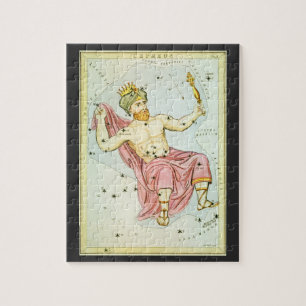 Vintage Astronomy, Celestial Cepheus Constellation Jigsaw Puzzle