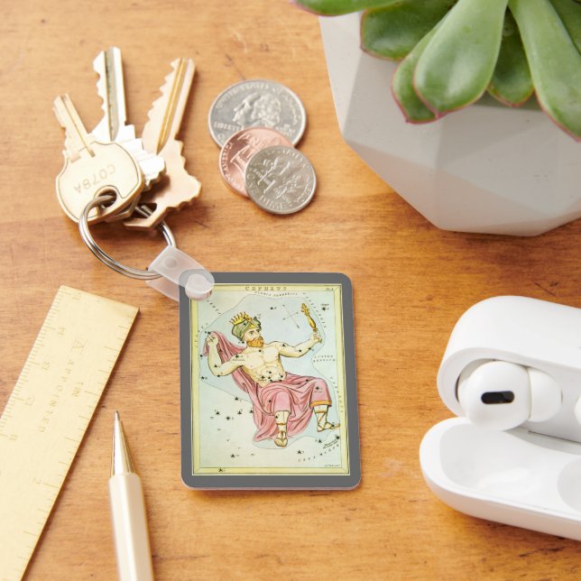 Vintage Astronomy, Celestial Cepheus Constellation Key Ring (Desk)