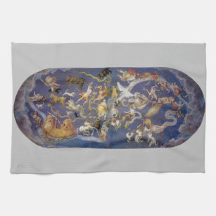 Vintage Astronomy Celestial Constellations Fresco Tea Towel