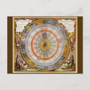Vintage Astronomy Celestial Copernican Planisphere Postcard
