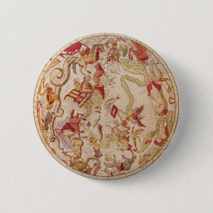 Vintage Astronomy, Celestial Map by Carel Allard 6 Cm Round Badge