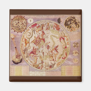 Vintage Astronomy, Celestial Map by Carel Allard Magnet