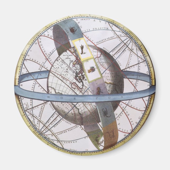 Vintage Astronomy, Celestial Planisphere Zodiac Magnet (Front)